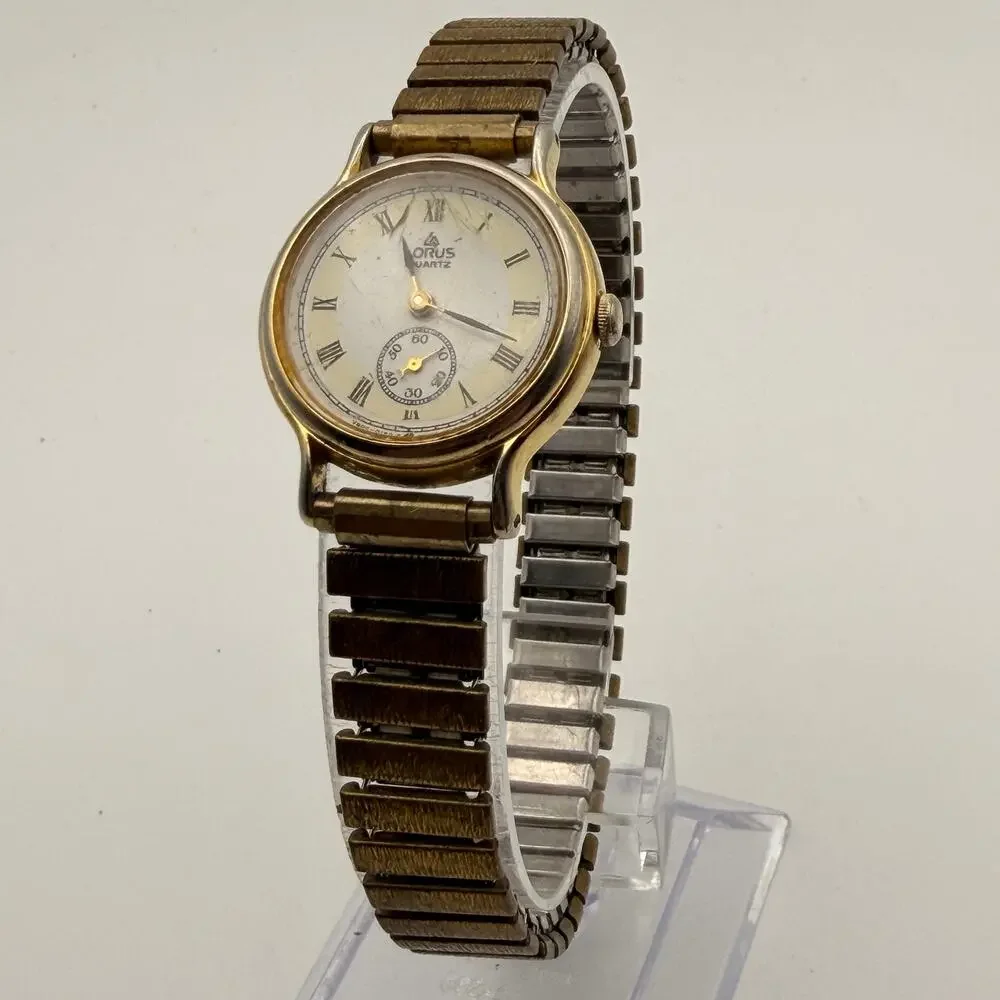 Vintage Lorus Quartz Gold Tone Ladies Watch Small Second Working New Battery